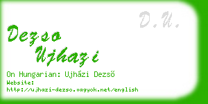 dezso ujhazi business card