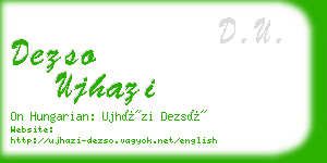 dezso ujhazi business card